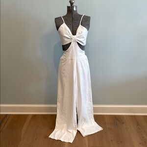 Pink Lily White Cutout Jumpsuit